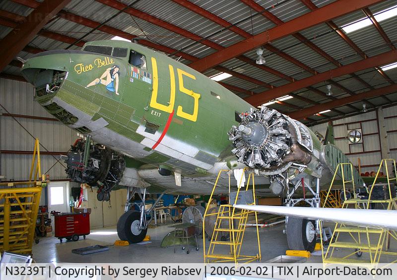 N3239T, 1943 Douglas DC3C-S1C3G (C-47A-65-DL) C/N 19054, Valiant air command museum.