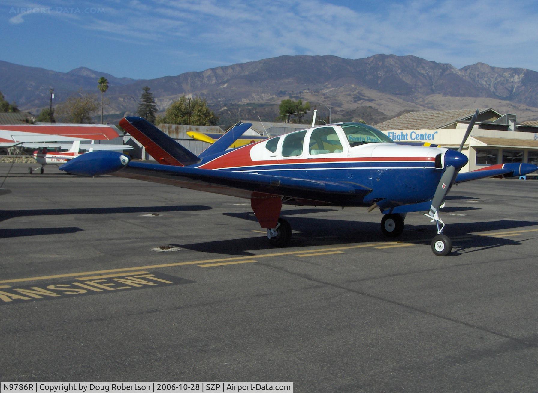 N9786R, 1960 Beech M35 Bonanza C/N D-6299, 1960 Beech M35 BONANZA, Continental IO-470-C 250 Hp