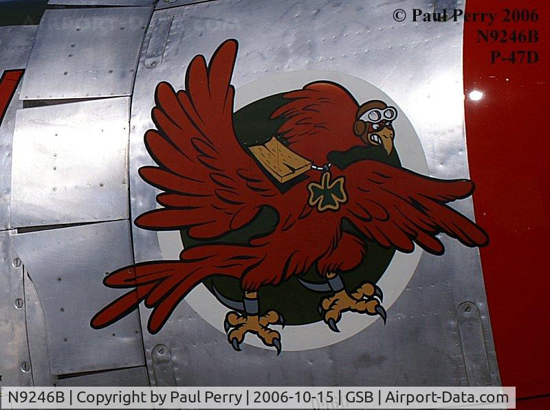 N9246B, 1944 Republic P-47D Thunderbolt C/N 339-55605, Nose art on the super-shiny Jug