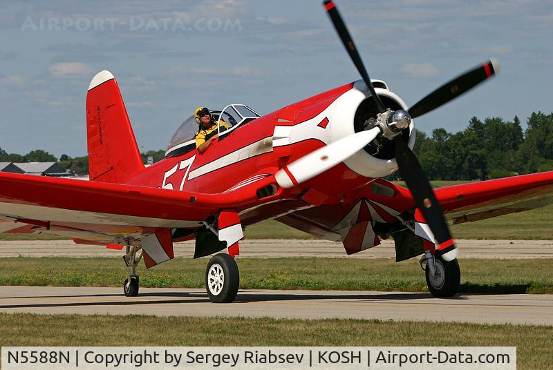 N5588N, 1945 Vought (Goodyear) F2G-1 Corsair C/N 6167, EAA AirVenture 2005
