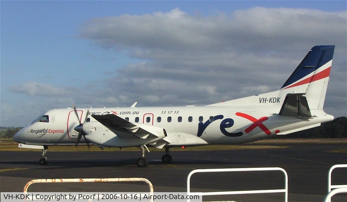 VH-KDK, 1984 Saab-Fairchild SF340 C/N 340A-016, City of Mt Gambier, first SF-340 in Australia.
