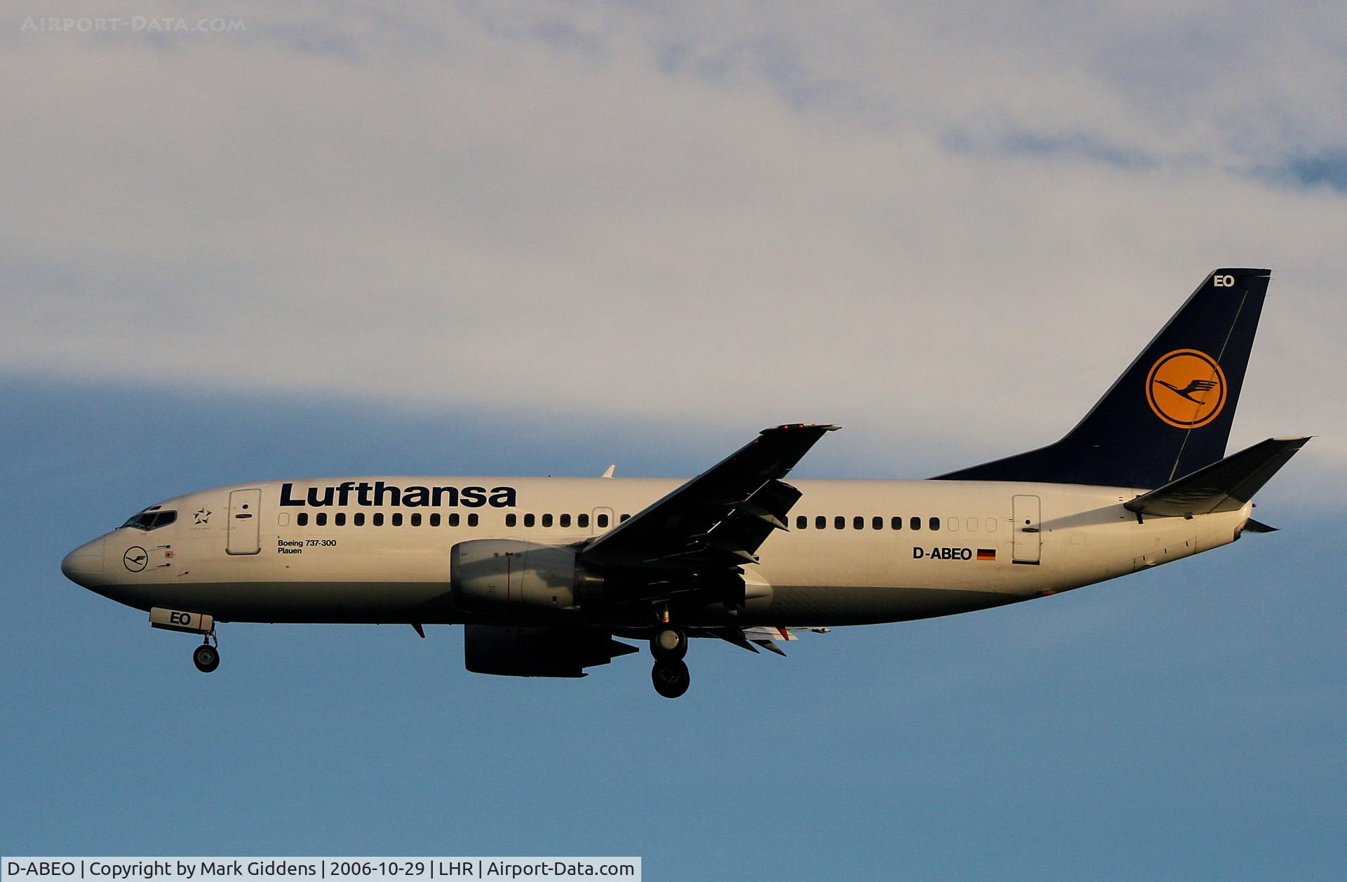 D-ABEO, 1991 Boeing 737-330 C/N 26429, D-ABEO  Boeing 737-330  Lufthansa