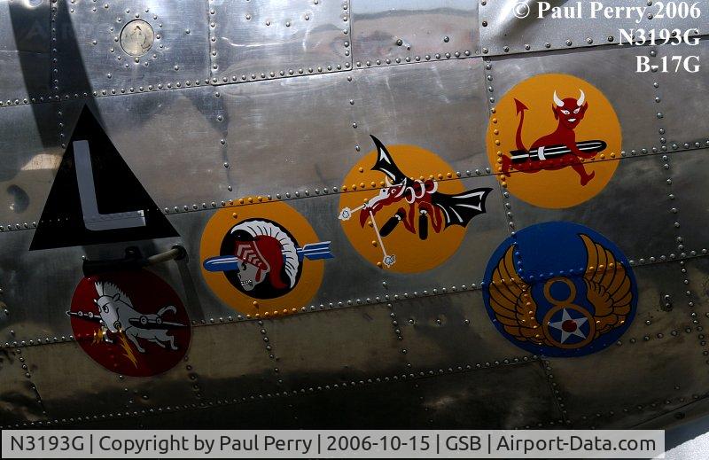 N3193G, 1944 Boeing B-17G Flying Fortress C/N 77255, Starboard side of the nose, bearing unit markings