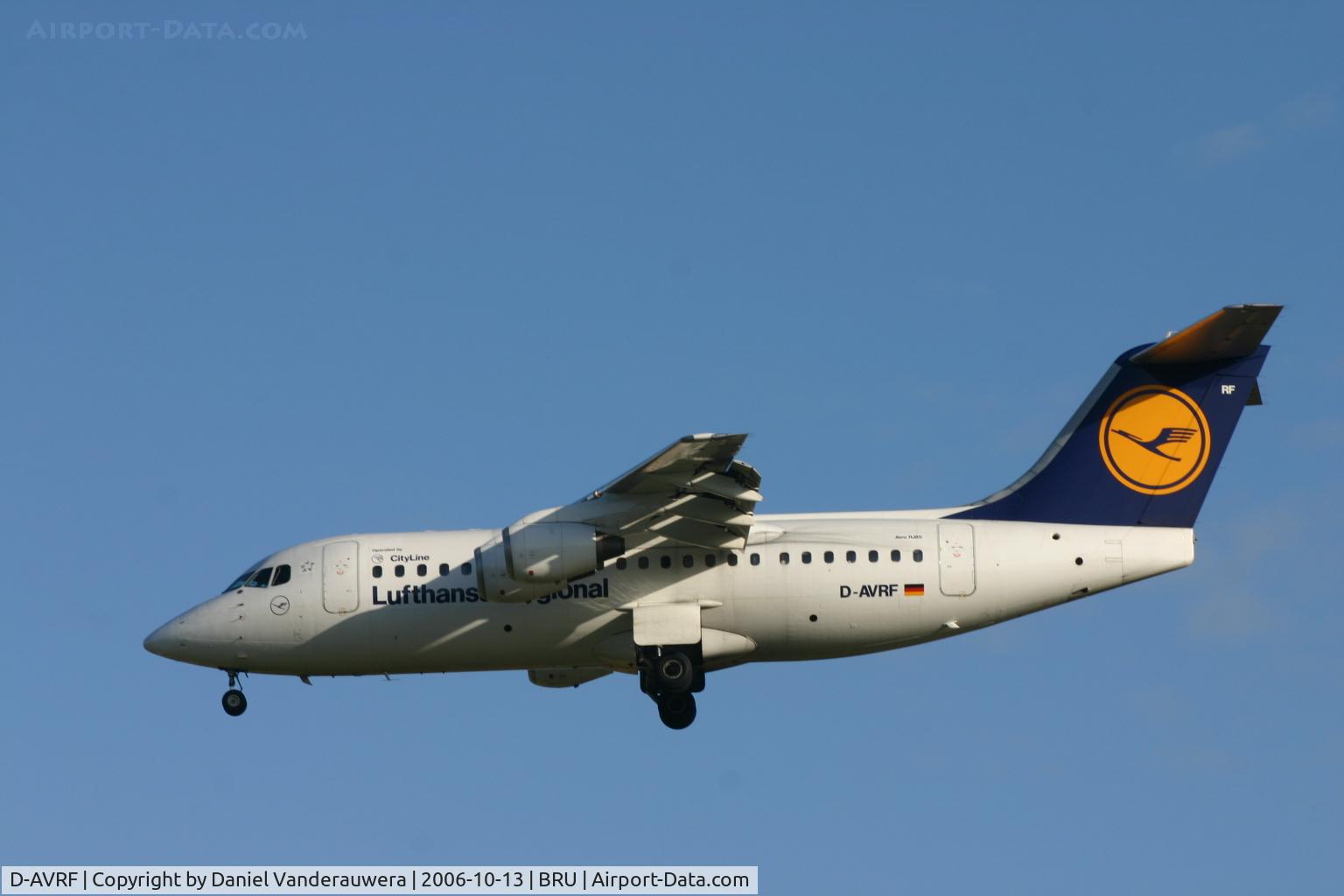 D-AVRF, 1995 British Aerospace Avro 146-RJ85 C/N E.2269, arrival of flight LH4608 from MUC