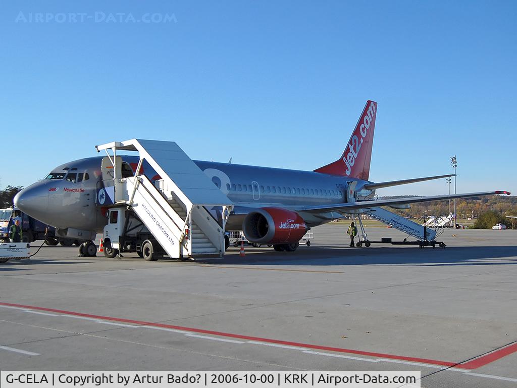 G-CELA, 1986 Boeing 737-377(QC) C/N 23663, Jet2 - first time in Krakow-Balice