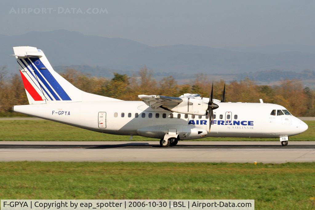 F-GPYA, 1995 ATR 42-500 C/N 457, departing runway 16 to LYS