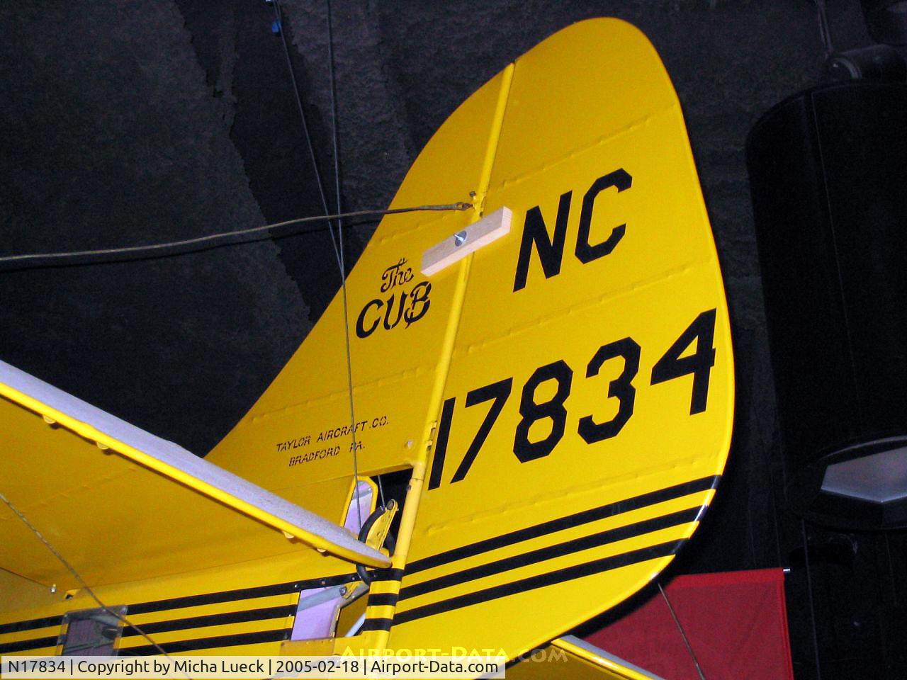 N17834, Piper J-2 C/N 1269, Preserved at the Niagara Aerospace Museum in Niagara Falls, NY