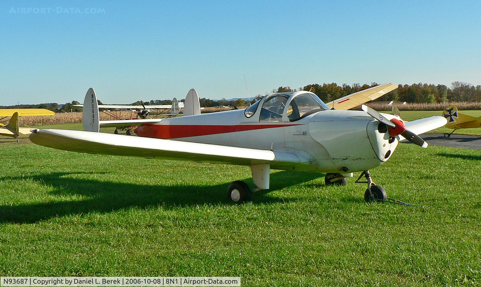 N93687, 1946 Erco 415C Ercoupe C/N 1010, This lovely little 1946 Ercoupe shares space with the Golden Age Air Museum collection.