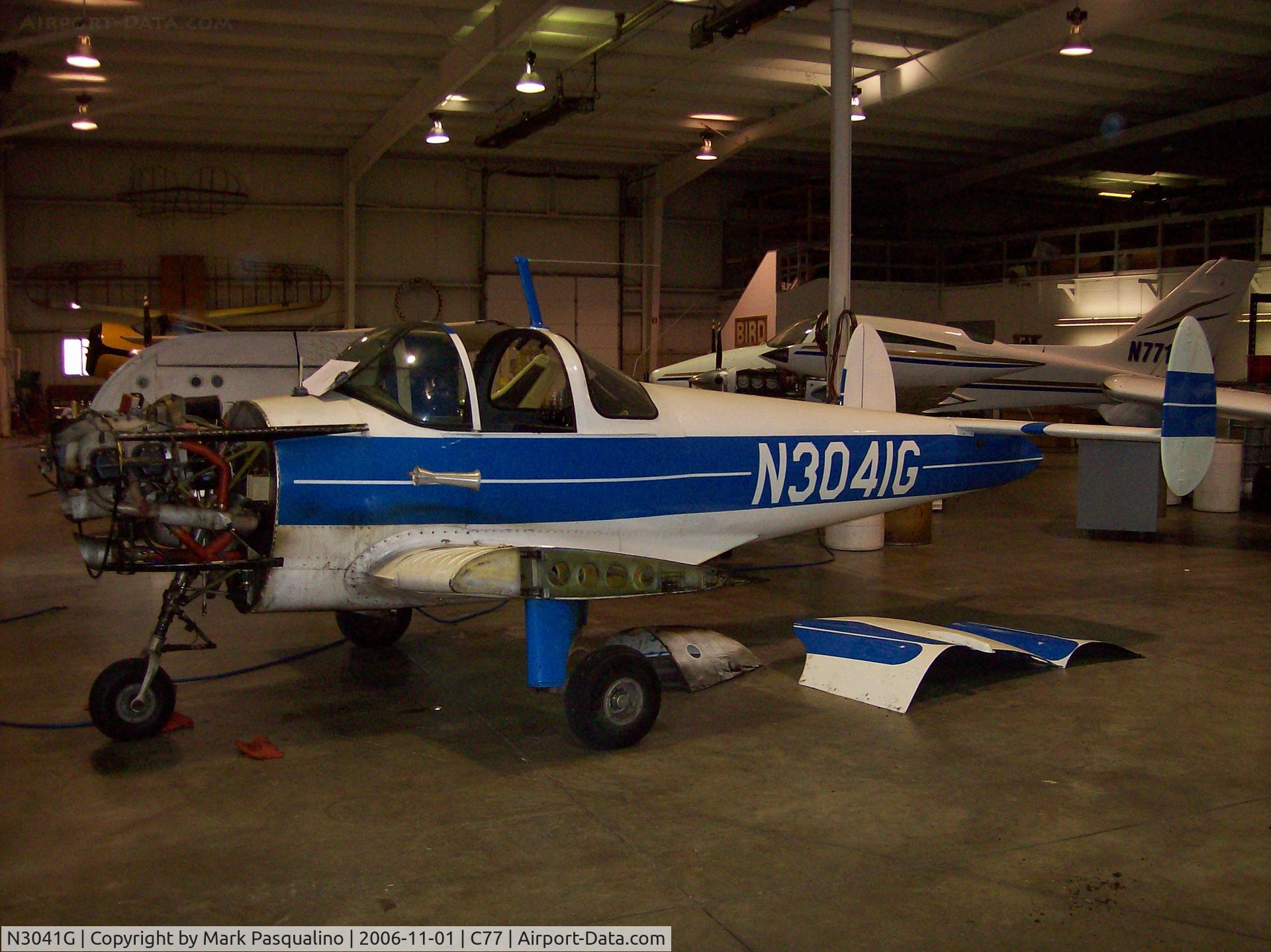 N3041G, 1961 Forney F-1A Aircoupe C/N 5741, Aircoupe F-1A down for inspection