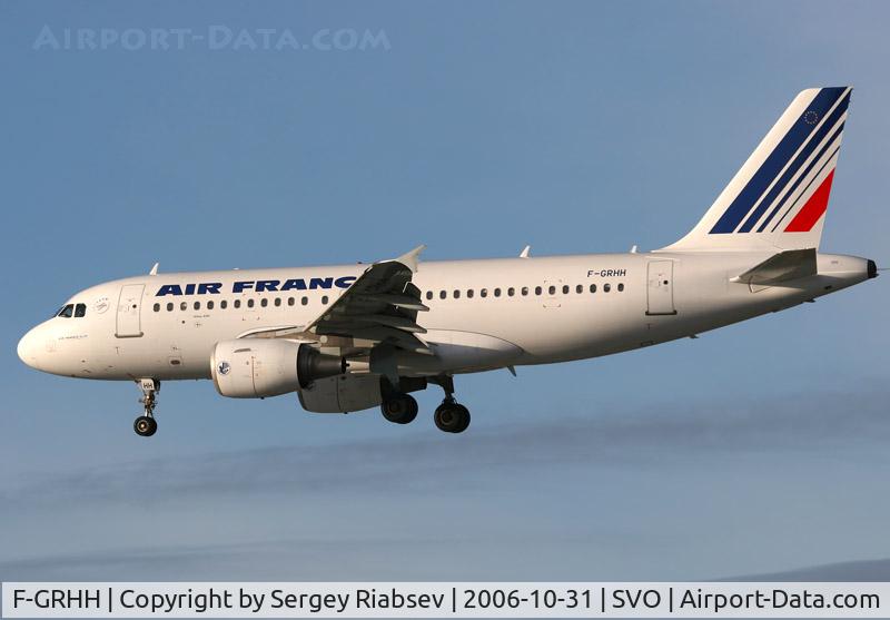 F-GRHH, 1999 Airbus A319-111 C/N 1151, Landing at SVO