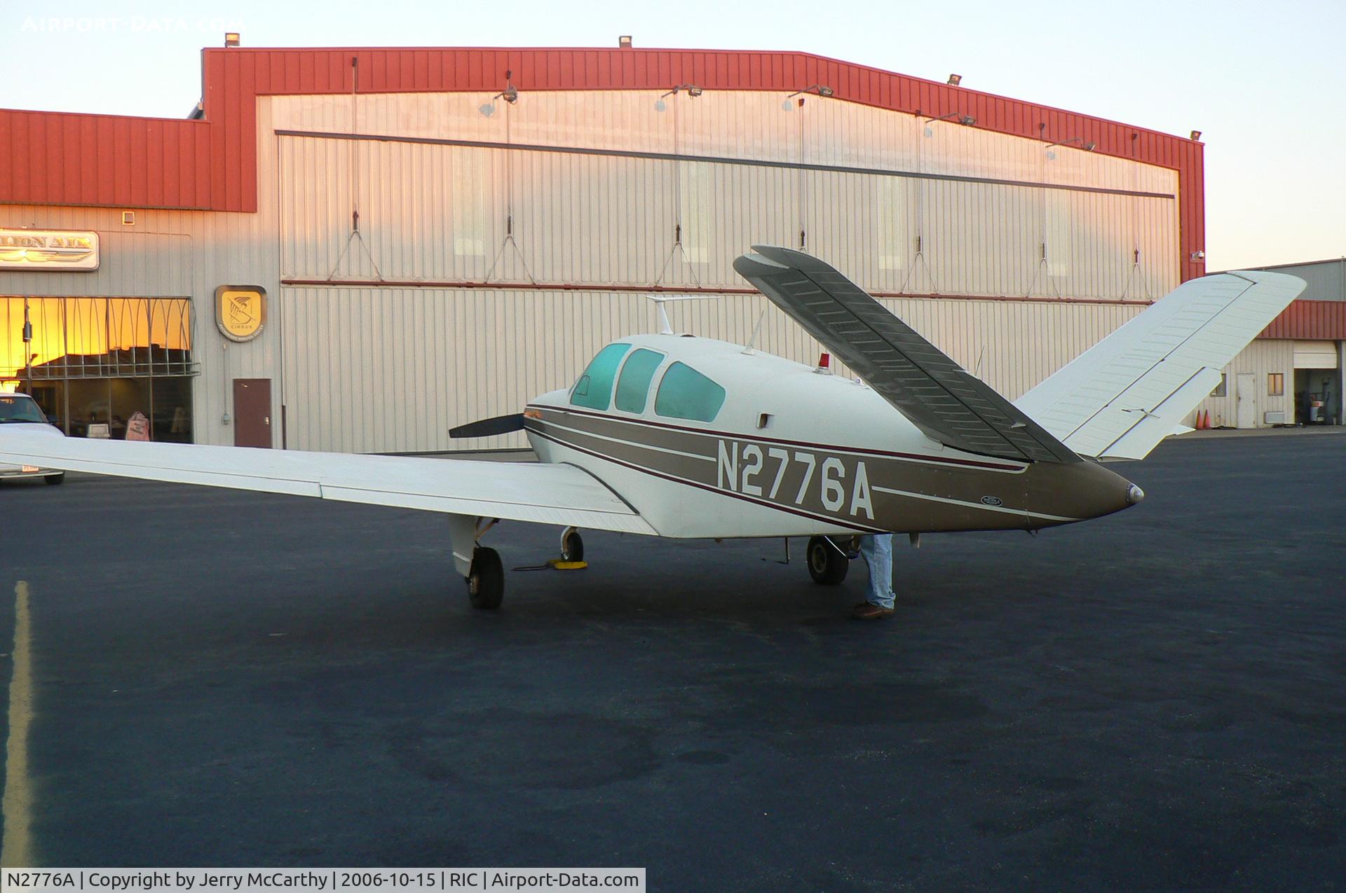 N2776A, 1969 Beech V35A Bonanza C/N D-9054, An early morning departure from Richmond, Va to White Plains, NY. Congratultions to my brother Brian, on the purchase of this beautiful a/c.