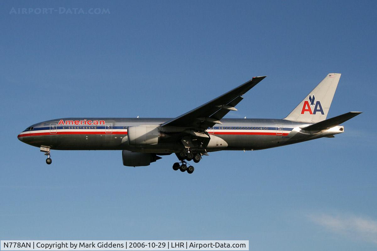 N778AN, 1999 Boeing 777-223 C/N 29587, N778AN  Boeing 777-223ER  American Airlines