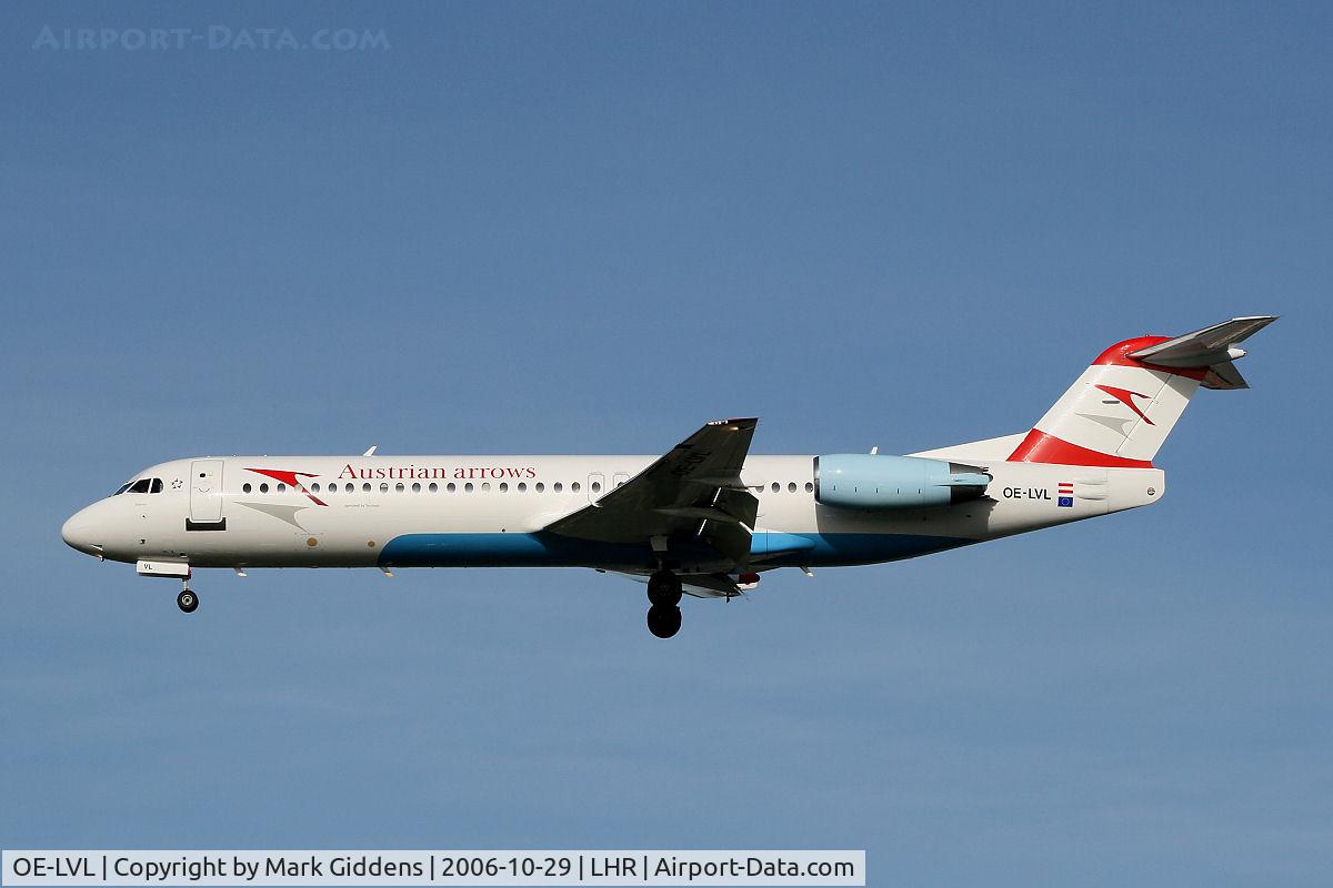 OE-LVL, 1992 Fokker 100 (F-28-0100) C/N 11404, OE-LVL Fokker 100 Austrian Arrows