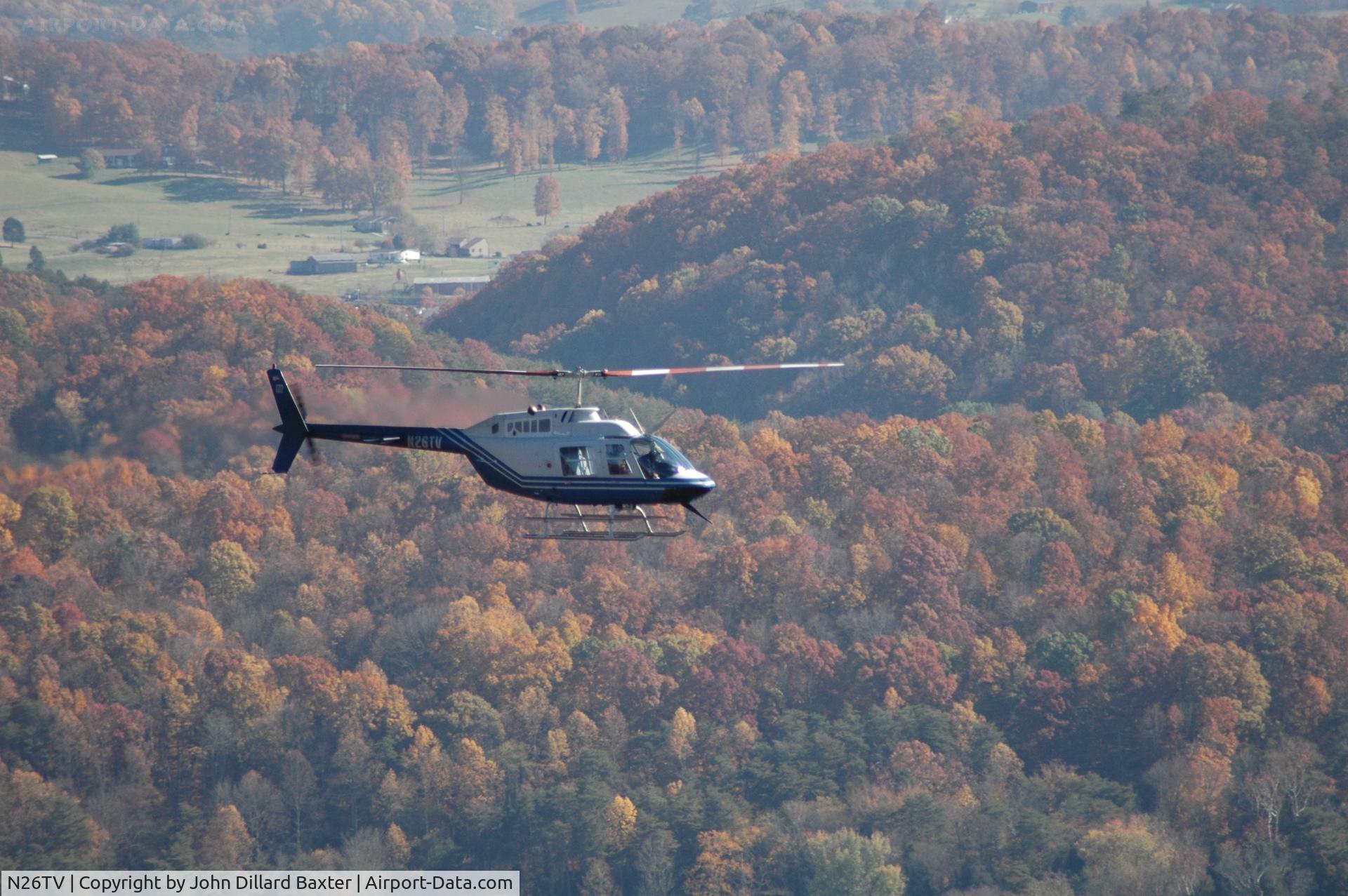 N26TV, 1992 Bell 206B JetRanger III C/N 4253, helo check of TVA powerlines by my house, taken from my deck