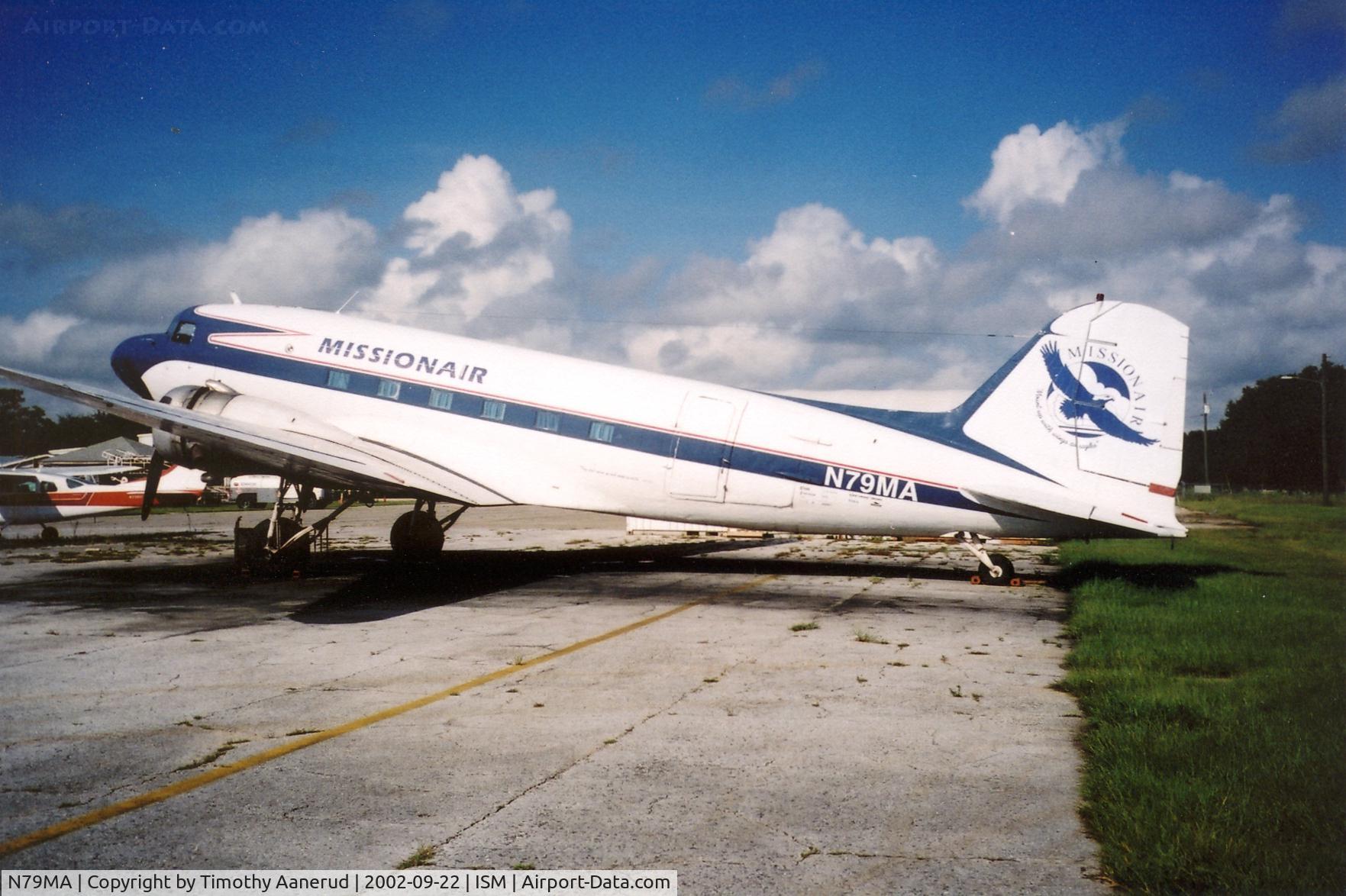 N79MA, 1941 Douglas DC-3 C/N 4089, Parked at Kissimmee, Ex N168LG, Ex N28381 with North Central Airlines and Eastern Airlines