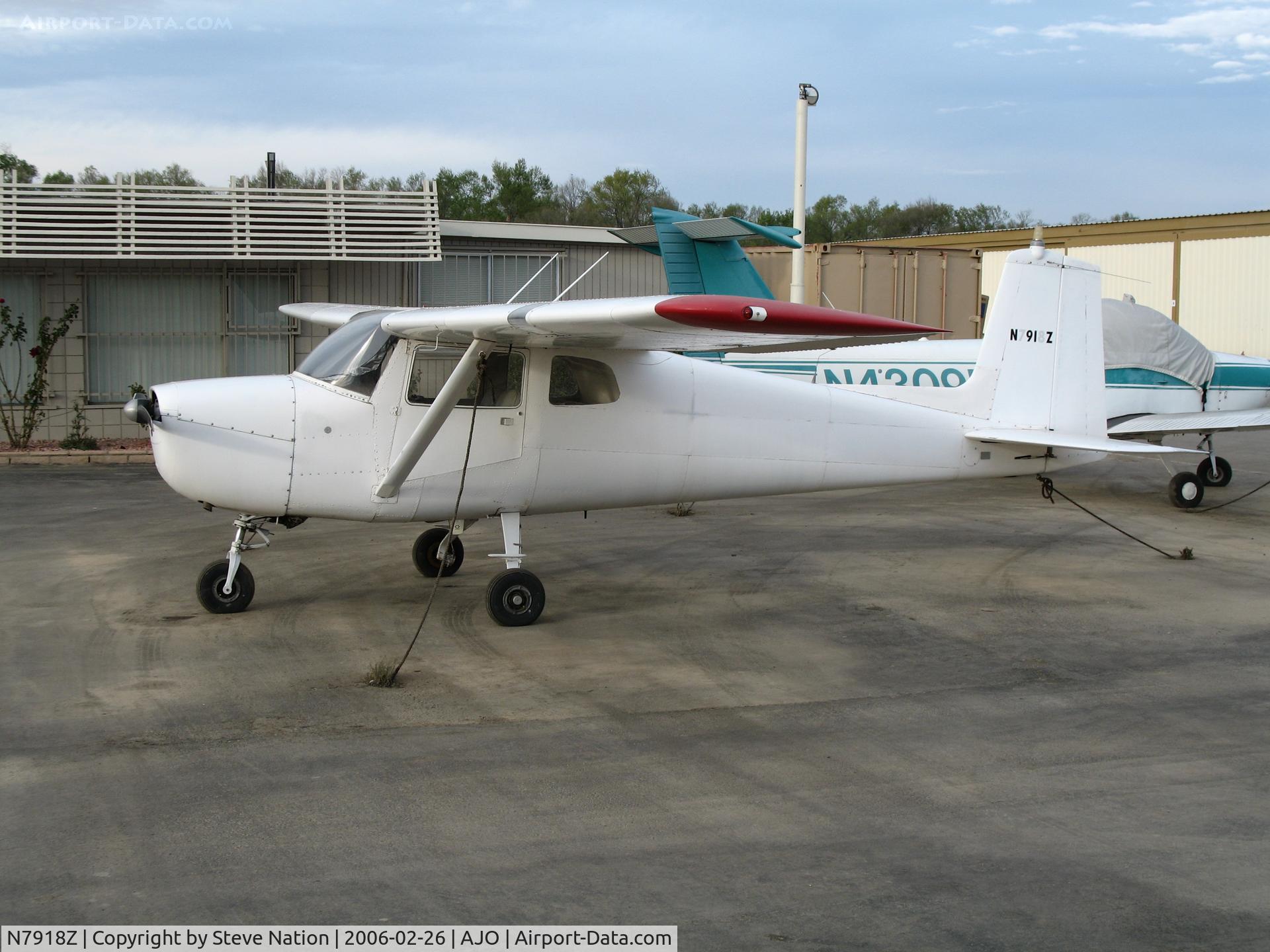 N7918Z, 1963 Cessna 150C C/N 15060018, Slightly-faded registration on all white 1963 Cessna 150C @ Corona Municipal Airport, CA