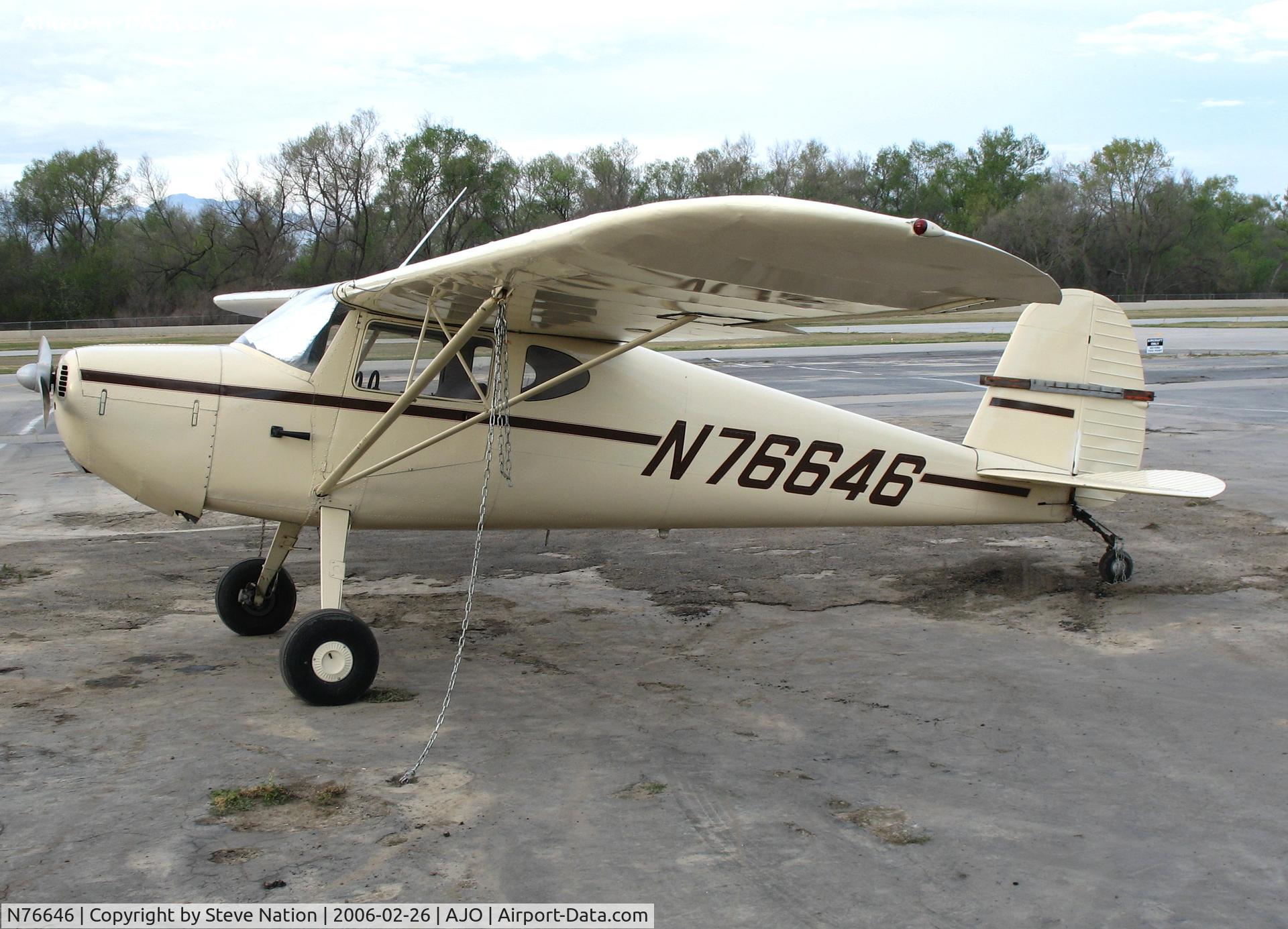 N76646, 1946 Cessna 120 C/N 11086, 1946 Cessna 120 @ Corona Municipal Airport, CA