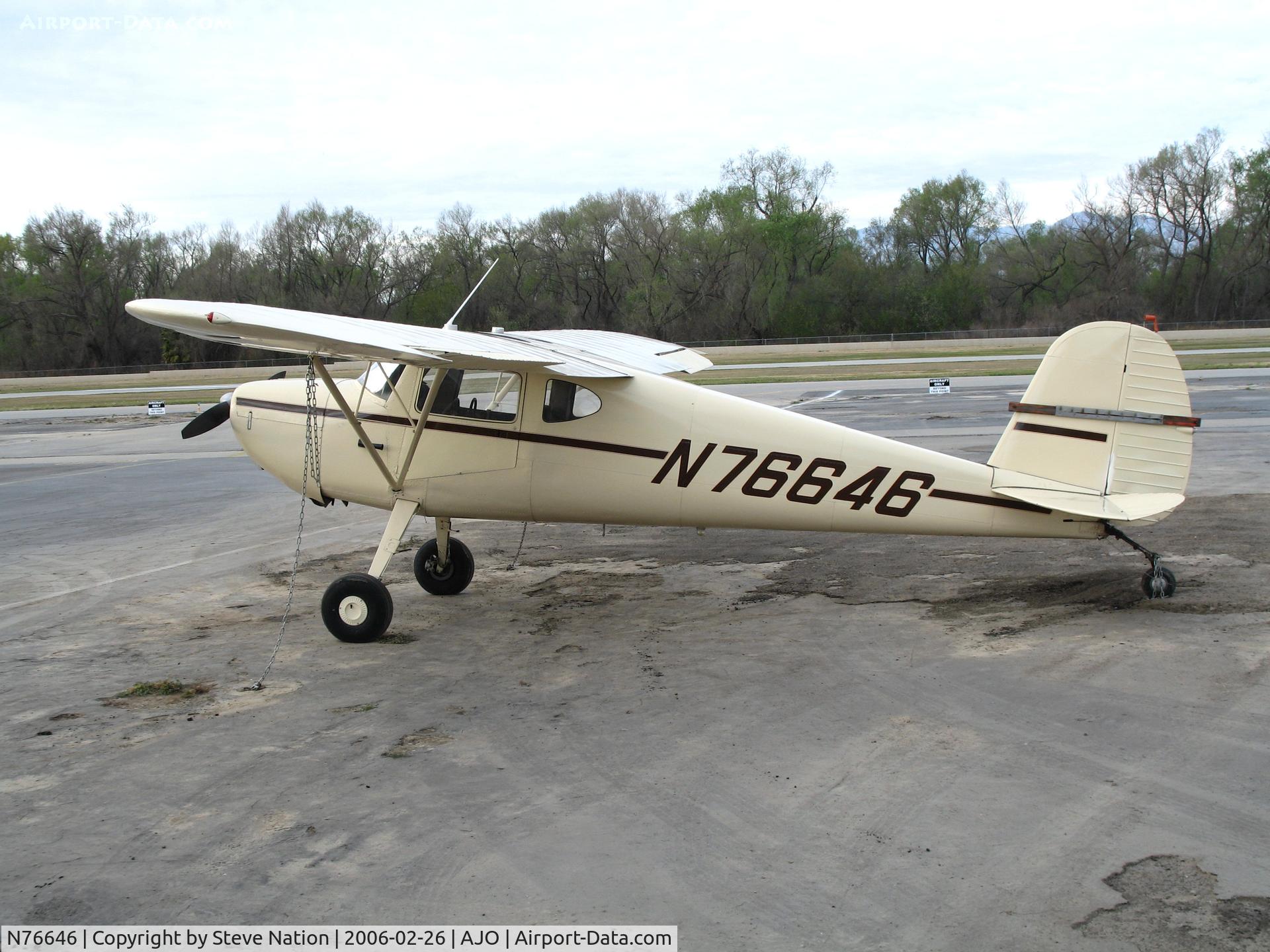 N76646, 1946 Cessna 120 C/N 11086, 1946 Cessna 120 @ Corona Municipal Airport, CA
