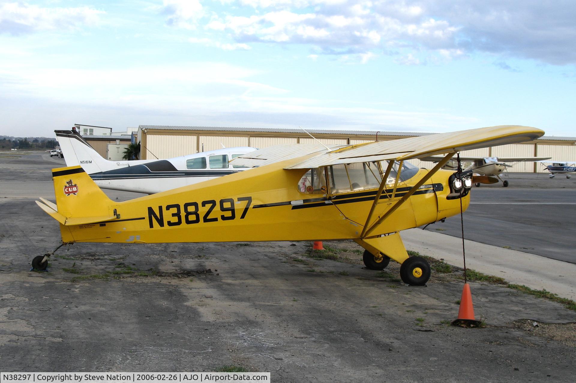 N38297, 1941 Piper J5A Cub Cruiser C/N 5-936, Rudderless 1941 Piper J5A Cub @ Corona Municipal Airport, CA