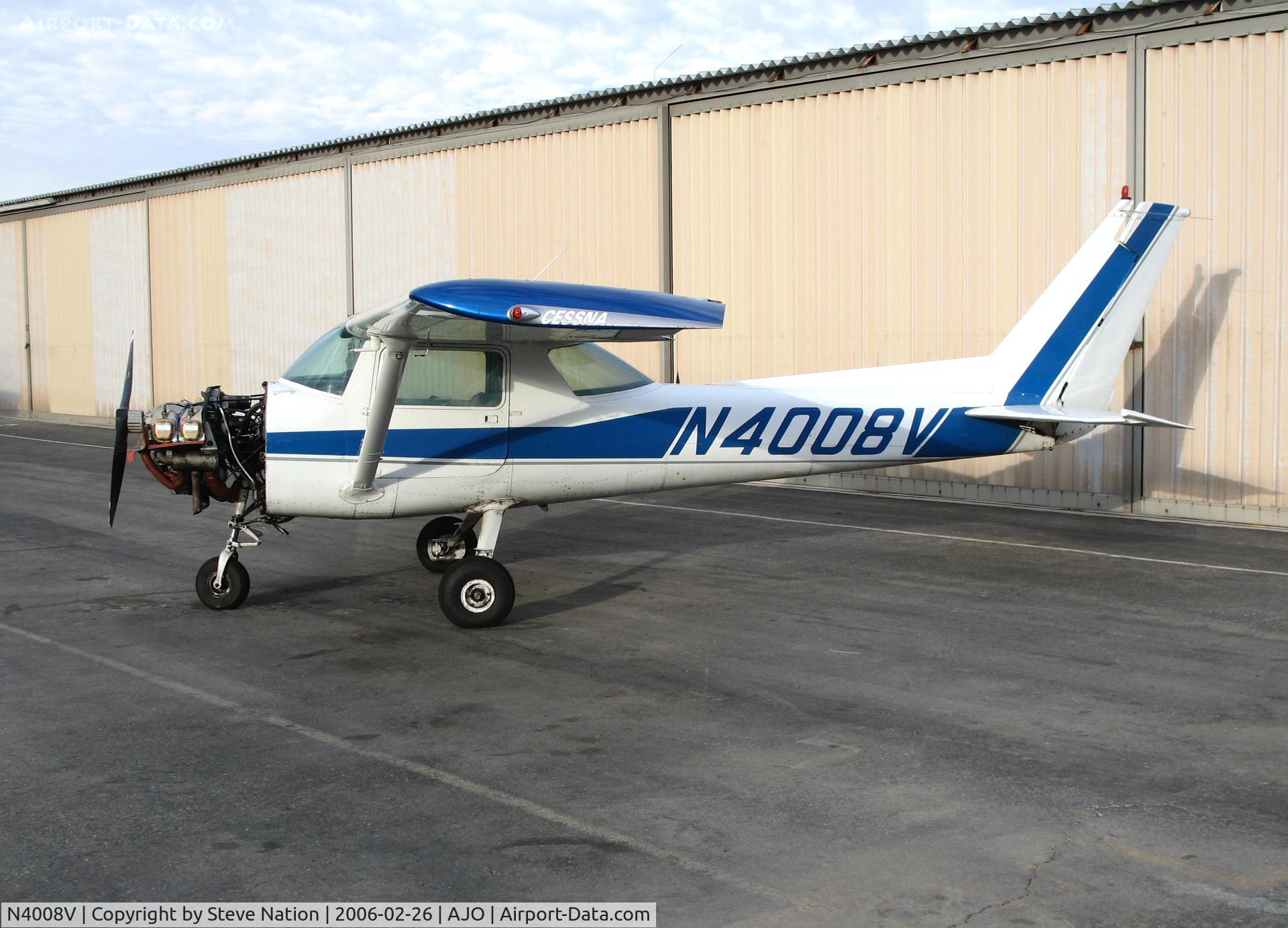 N4008V, 1975 Cessna 150M C/N 15076677, Air Corona 1975 Cessna 150M minus cowling cover @ Corona Municipal Airport, CA