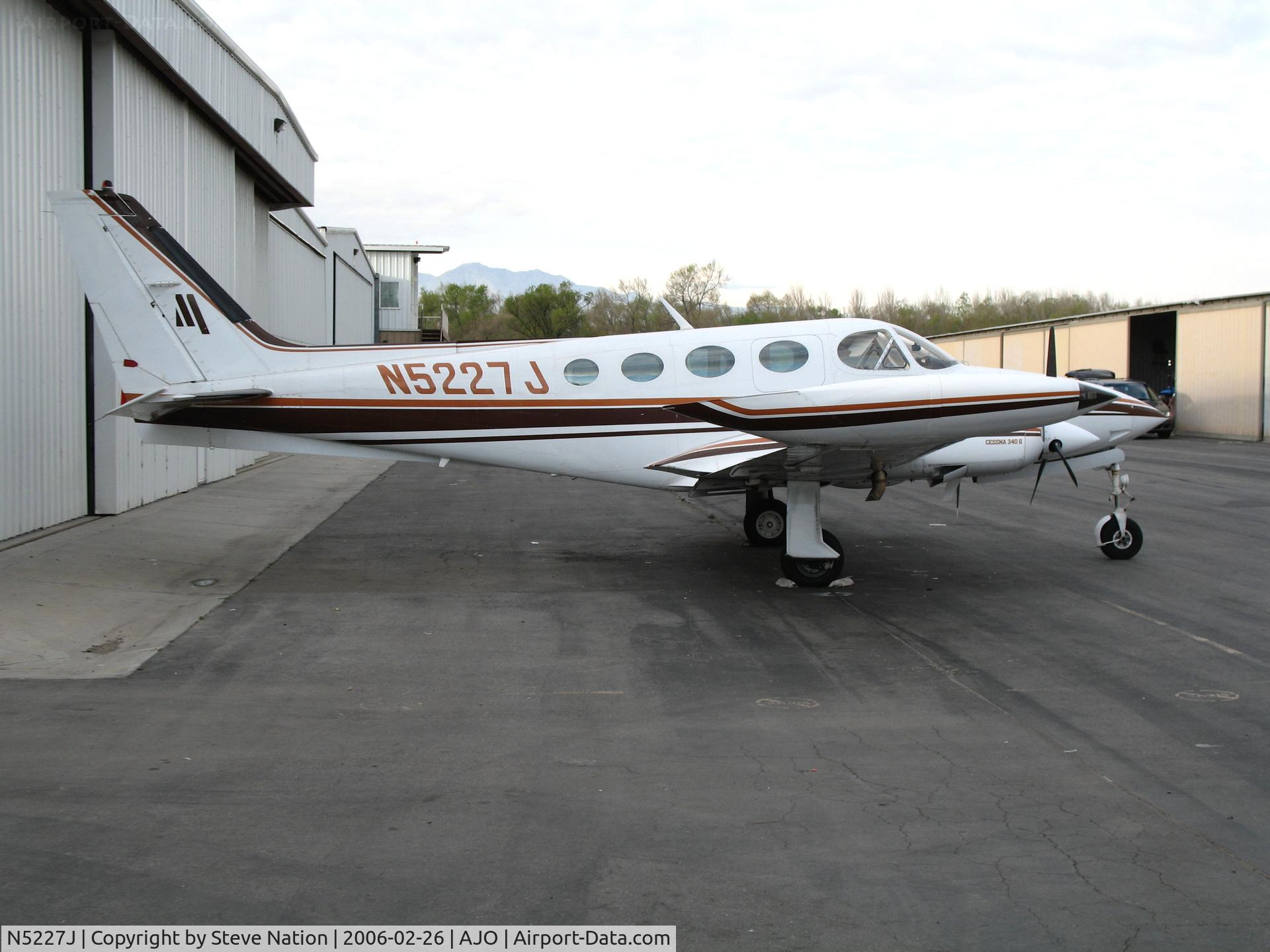N5227J, 1980 Cessna 340A C/N 340A-1036, GF Air Services 1980 Cessna 340 in from Las Vegas @ Corona Municipal Airport, CA