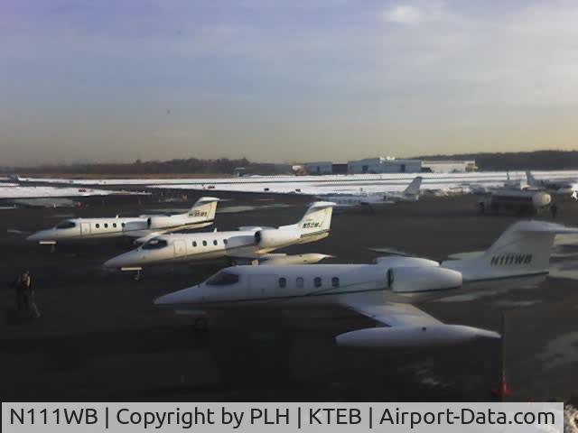 N111WB, 1974 Gates Learjet 35 C/N 003, N111WB and a line of other Lear 35's in KTEB