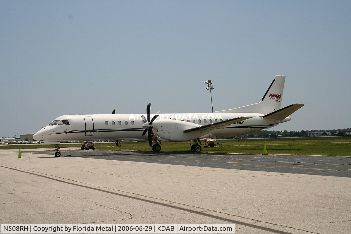 N508RH, 1995 Saab 2000 C/N 2000-027, NASCAR Hendrick Motorsports on the ramp at Daytona