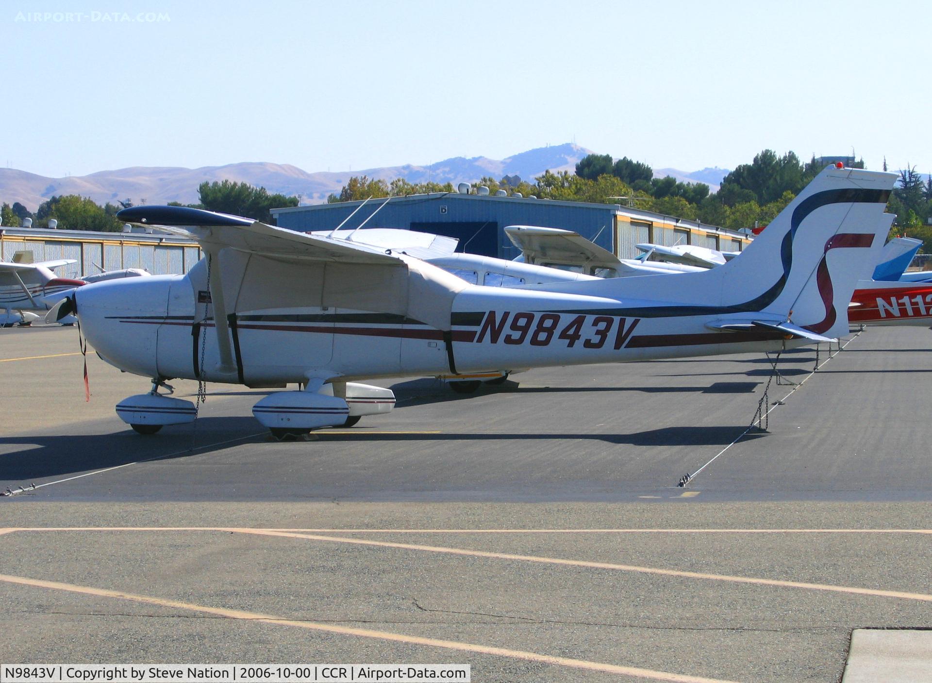 N9843V, 1974 Cessna 172M C/N 17264527, 1974 Cessna 172M with cockpit covered @ Buchanan Field (Concord), CA