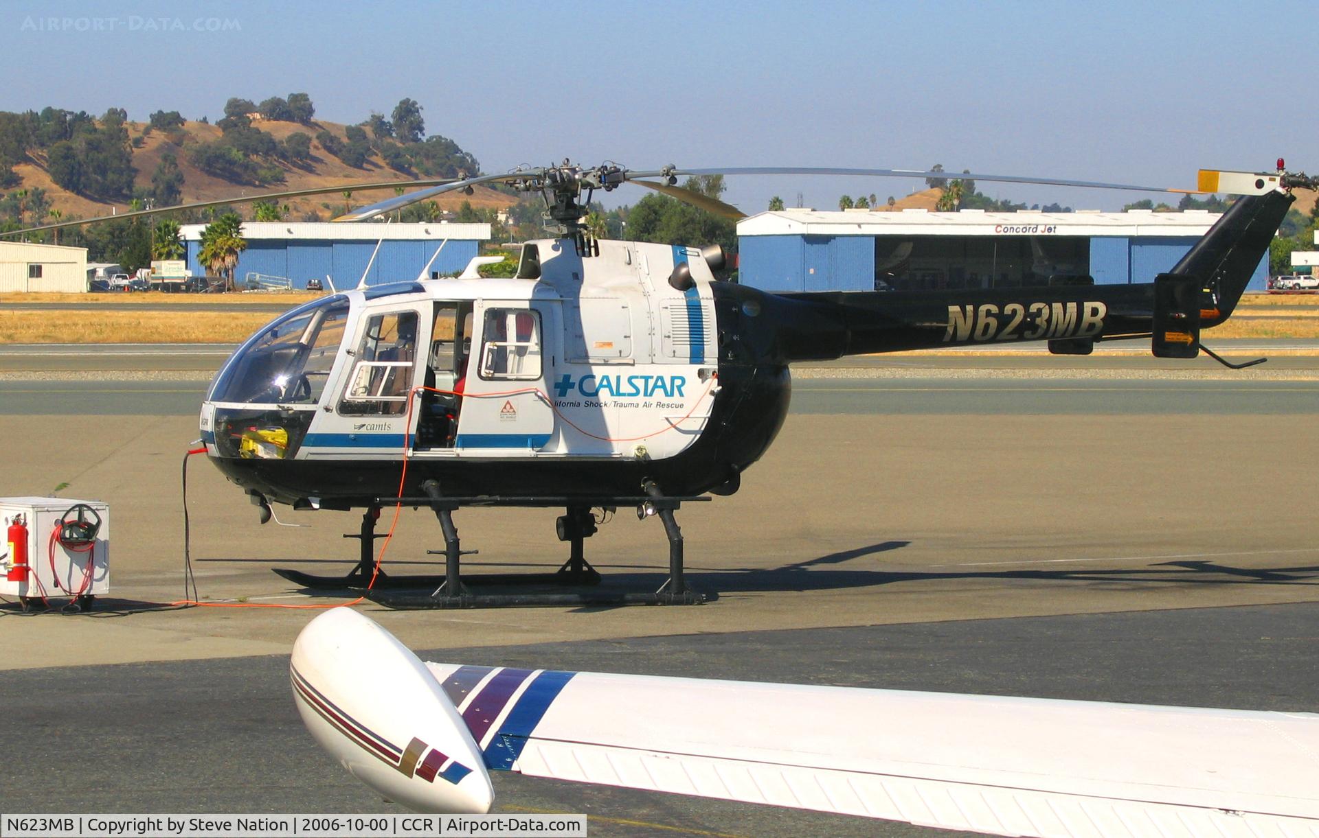 N623MB, 1986 MBB Bo-105CBS-5 C/N S-750, CALSTAR 1986 MBB BO-105S on alert @ Buchanan Field (Concord), CA