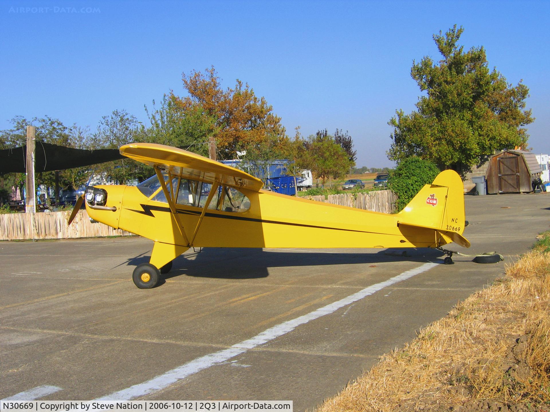 N30669, 1940 Piper J3C-65 Cub C/N 5009, 1940 Piper J3C-65 Cub visiting in late afternoon @ Yolo County Airport (Davis), CA