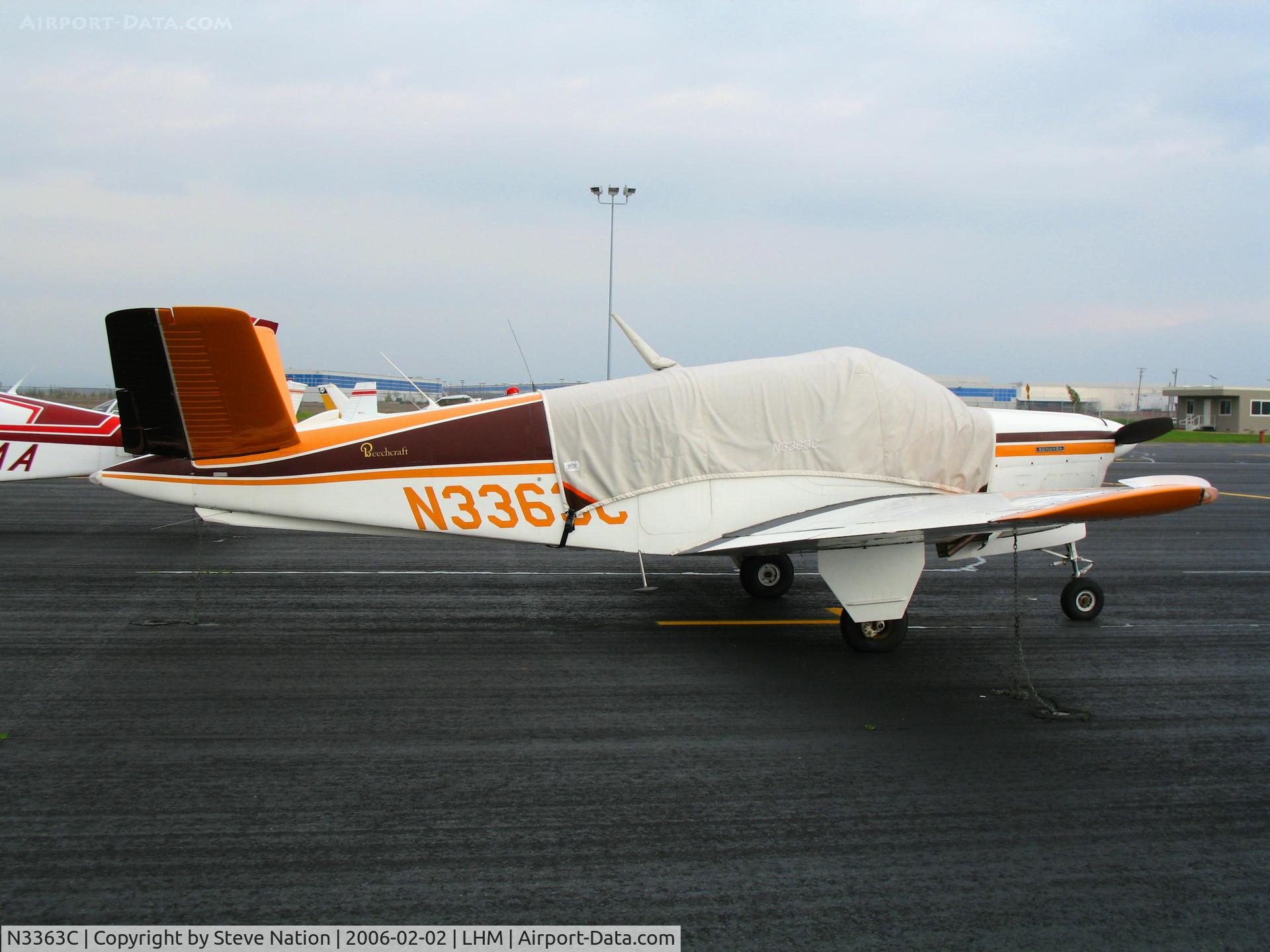 N3363C, 1955 Beech F35 Bonanza C/N D4030, 1955 Beech F35 Bonanza with cockpit covered @ Lincoln Regional Airport, CA