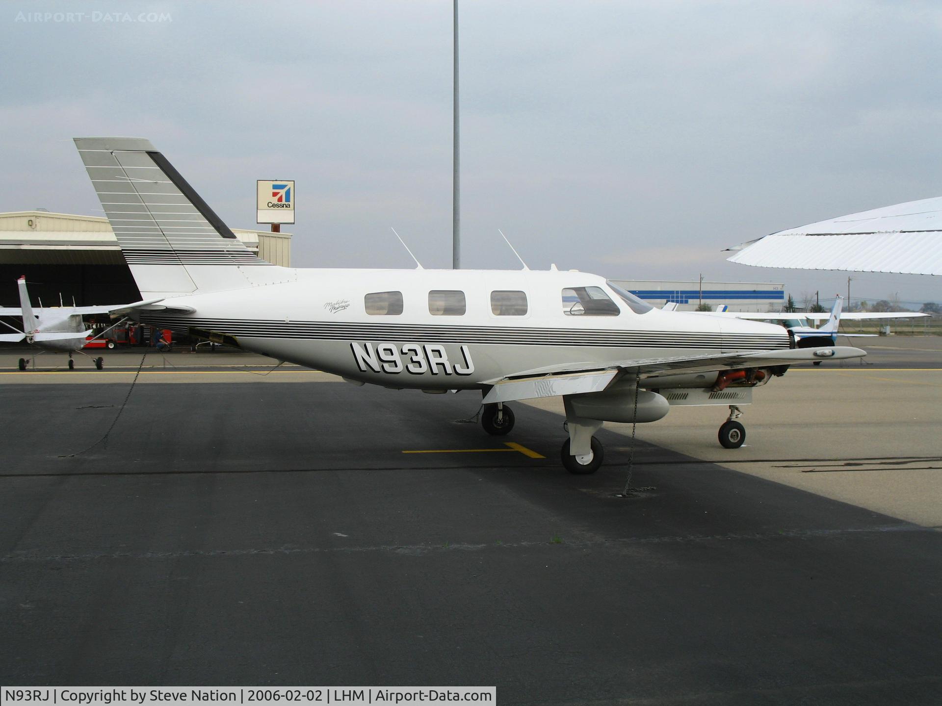 N93RJ, 1992 Piper PA-46-350P Malibu Mirage C/N 4622130, Stamm & McCormick 1992 Piper PA-46-350P with cowl door removed @ Lincoln Municipal Airport, CA