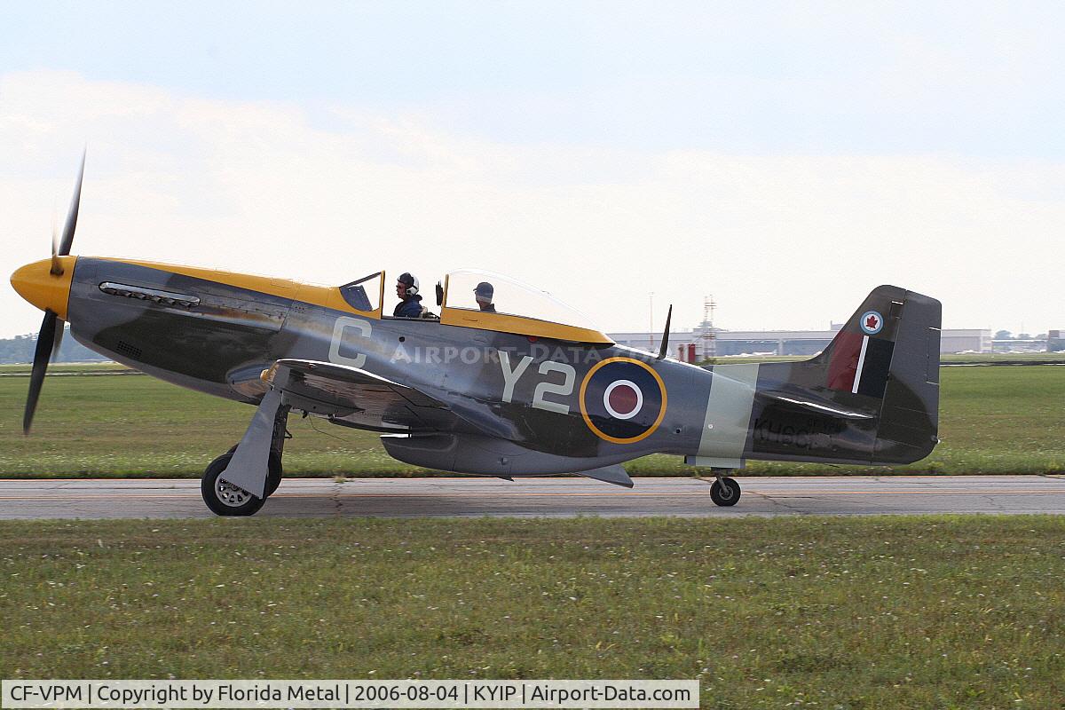 CF-VPM, 1944 North American P-51D Mustang C/N 122-39922, At Willow Run for Warbird Airshow