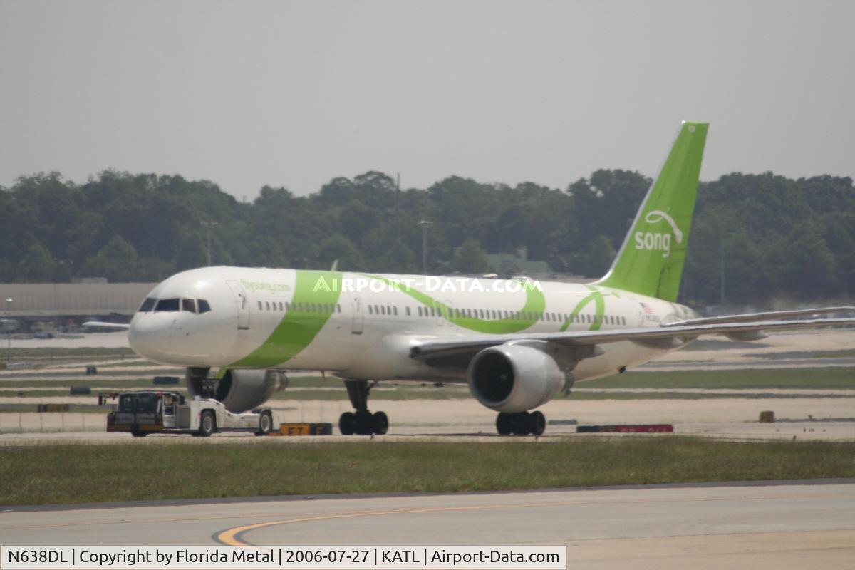 N638DL, 1988 Boeing 757-232 C/N 23761, Song jet being towed