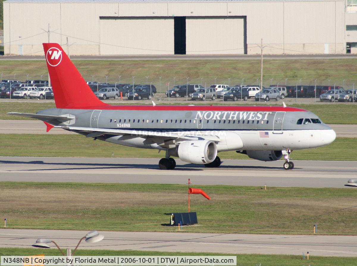 N348NB, 2002 Airbus A319-114 C/N 1810, still painted like a bowling shoe