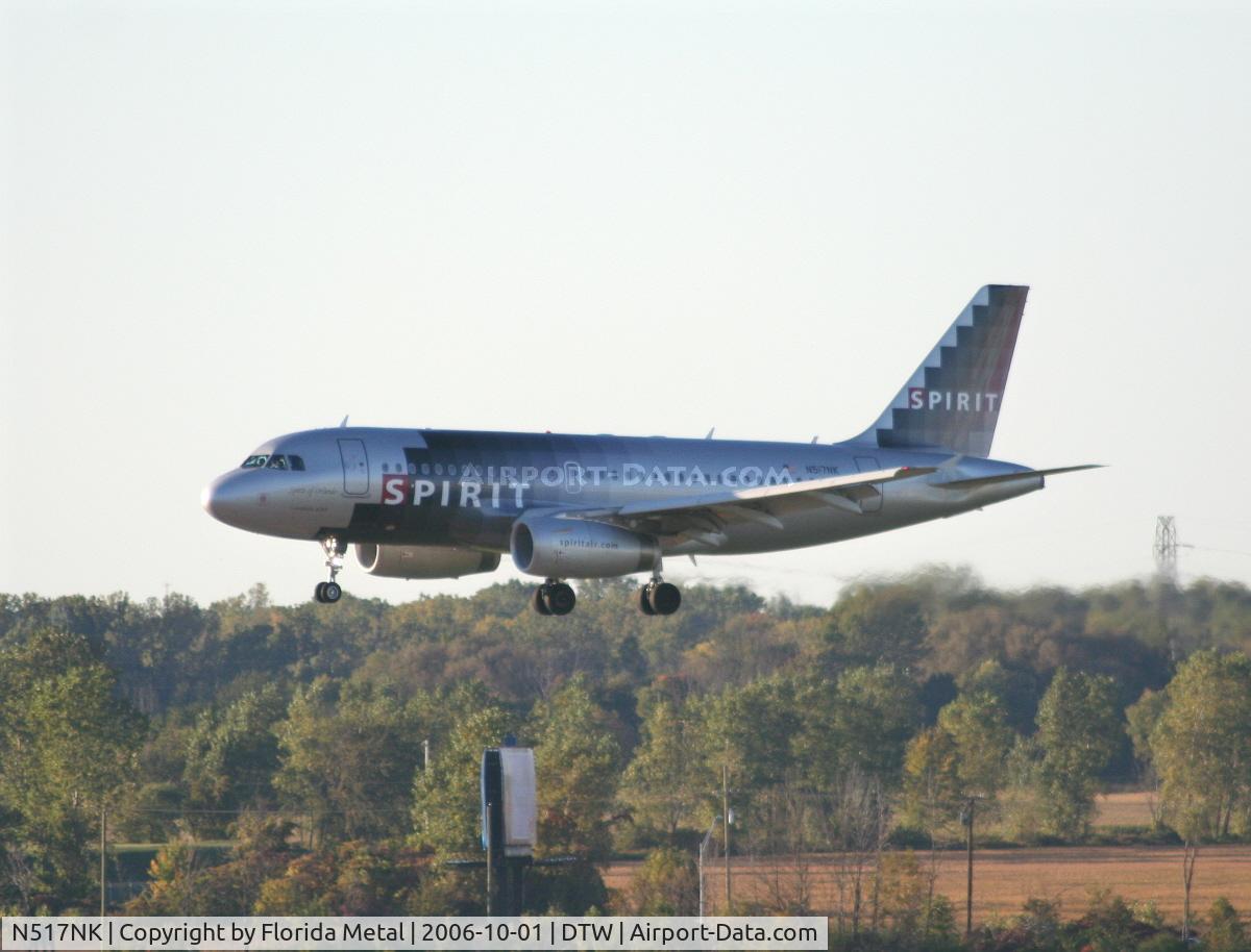 N517NK, 2006 Airbus A319-132 C/N 2711, Another inbound Spirit