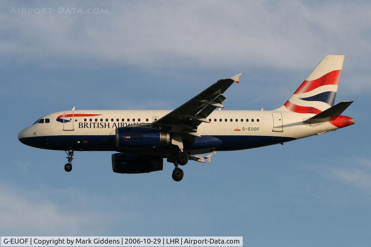 G-EUOF, 2001 Airbus A319-131 C/N 1590, G-EUOF  Airbus A319-131  British Airways