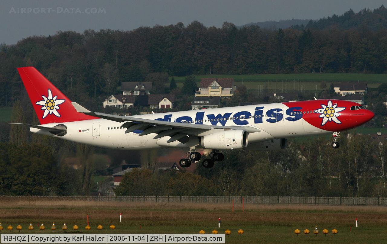 HB-IQZ, 2000 Airbus A330-243 C/N 369, short final RWY 14