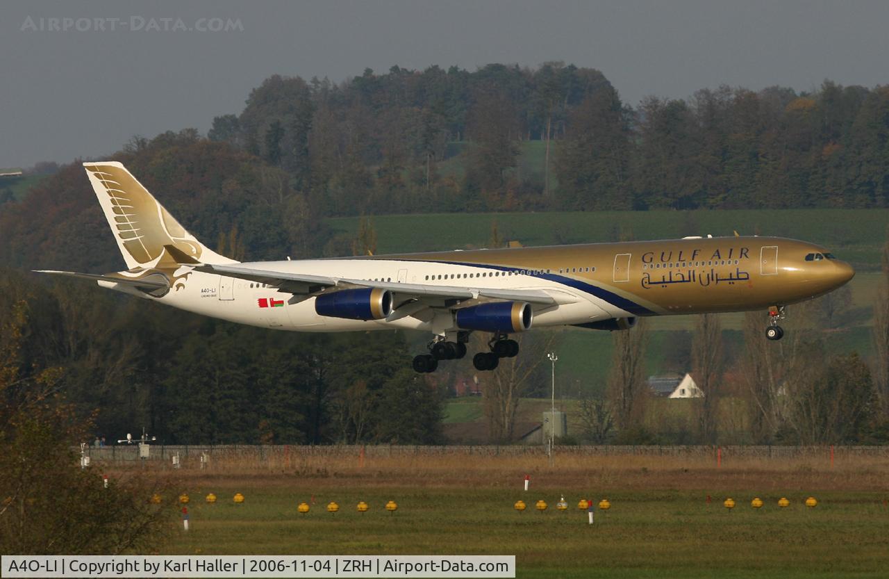 A4O-LI, 2003 Airbus A340-313 C/N 554, short final RWY 14