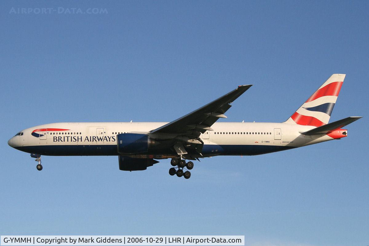 G-YMMH, 2000 Boeing 777-236/ER C/N 30309, British Airways Boeing 777 arriving 27R Heathrow