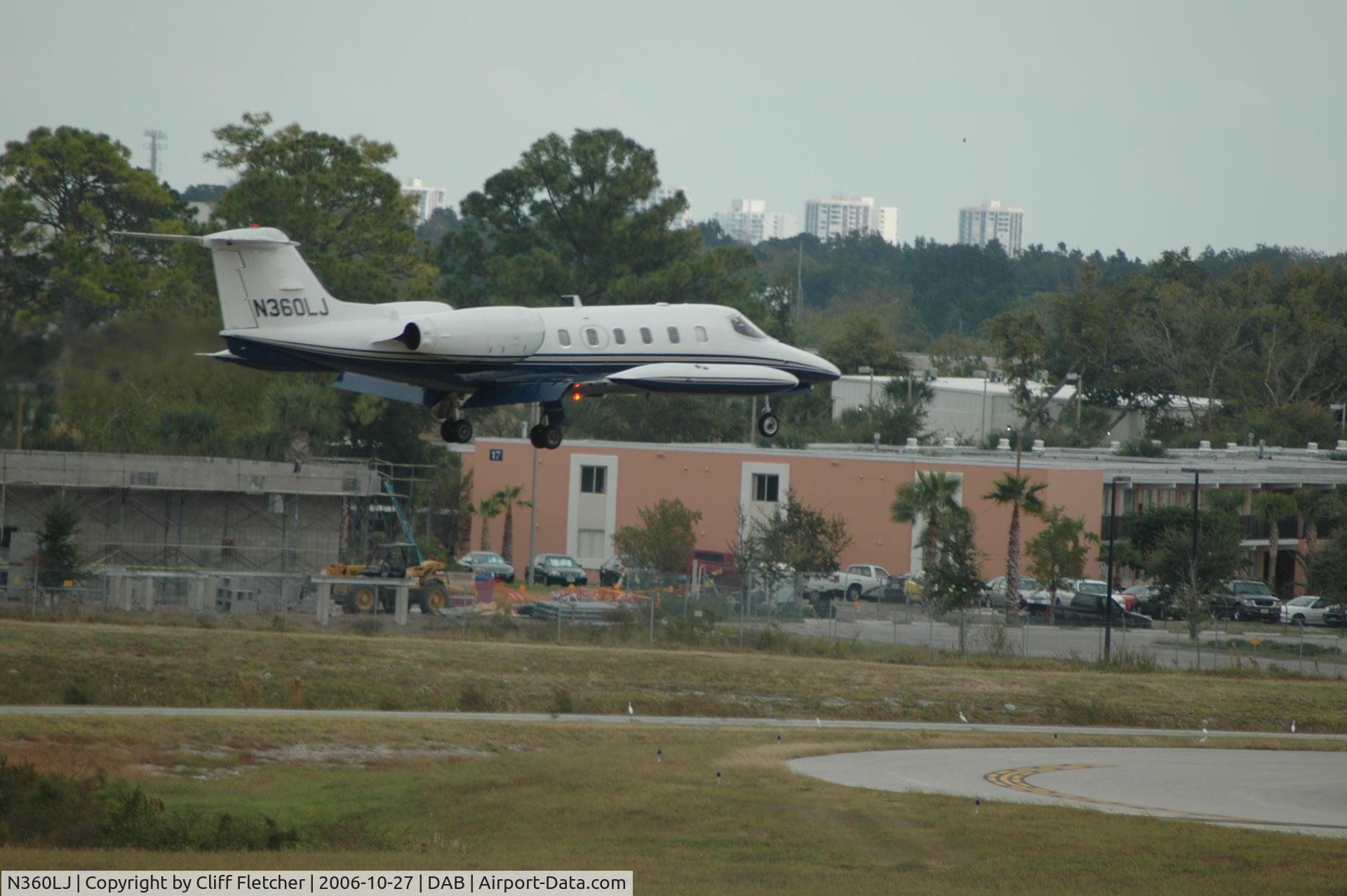 N360LJ, 1980 Gates Learjet 35A C/N 360, N360LJ about to touchdown at Daytona Beach airport