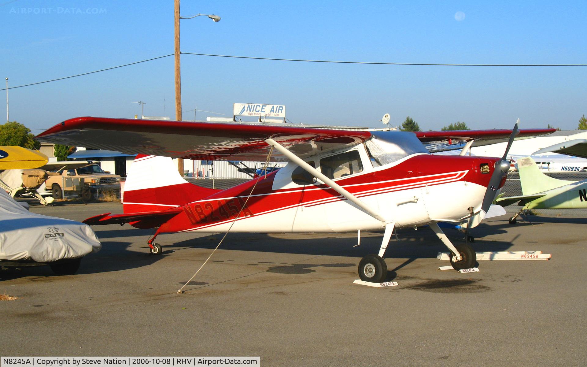N8245A, 1952 Cessna 170B C/N 25097, 1952 Cessna 170B with setting full moon @ Reid-Hillview Airport (San Jose), CA
