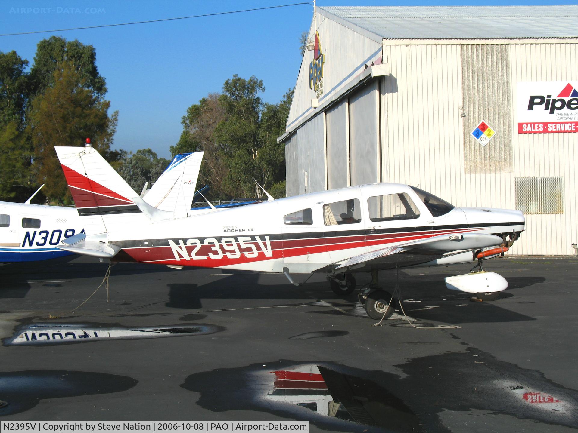 N2395V, 1985 Piper PA-28-181 C/N 28-8590069, Confluence Systems Consulting 1985 Piper PA-28-181 (where'd my prop go, anyway?) @ Palo Alto Airport, CA