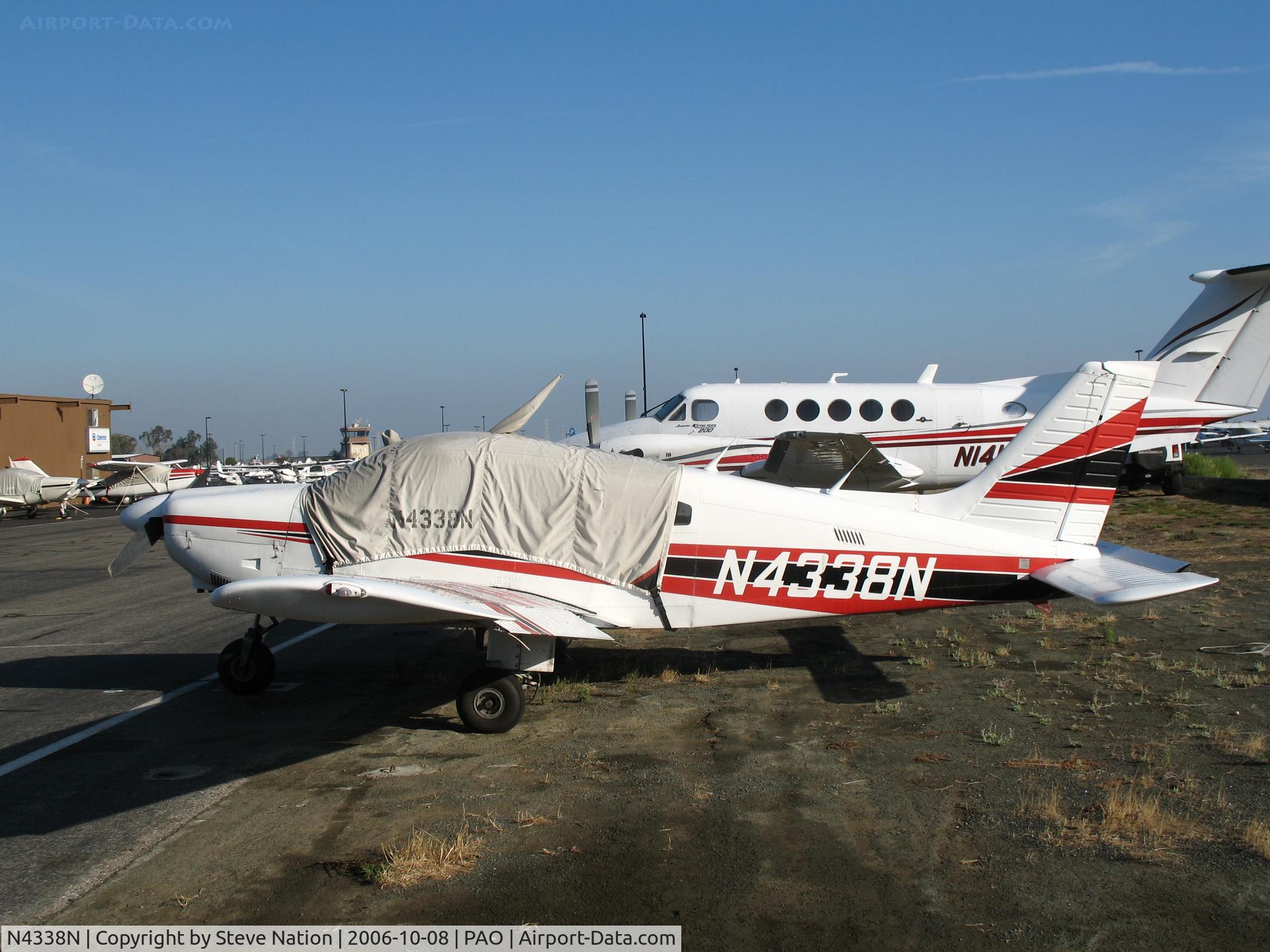 N4338N, 1984 Piper PA-28-181 C/N 28-8490049, 1984 Piper PA-28-181 with cockpit cover @ Palo Alto Airport, CA