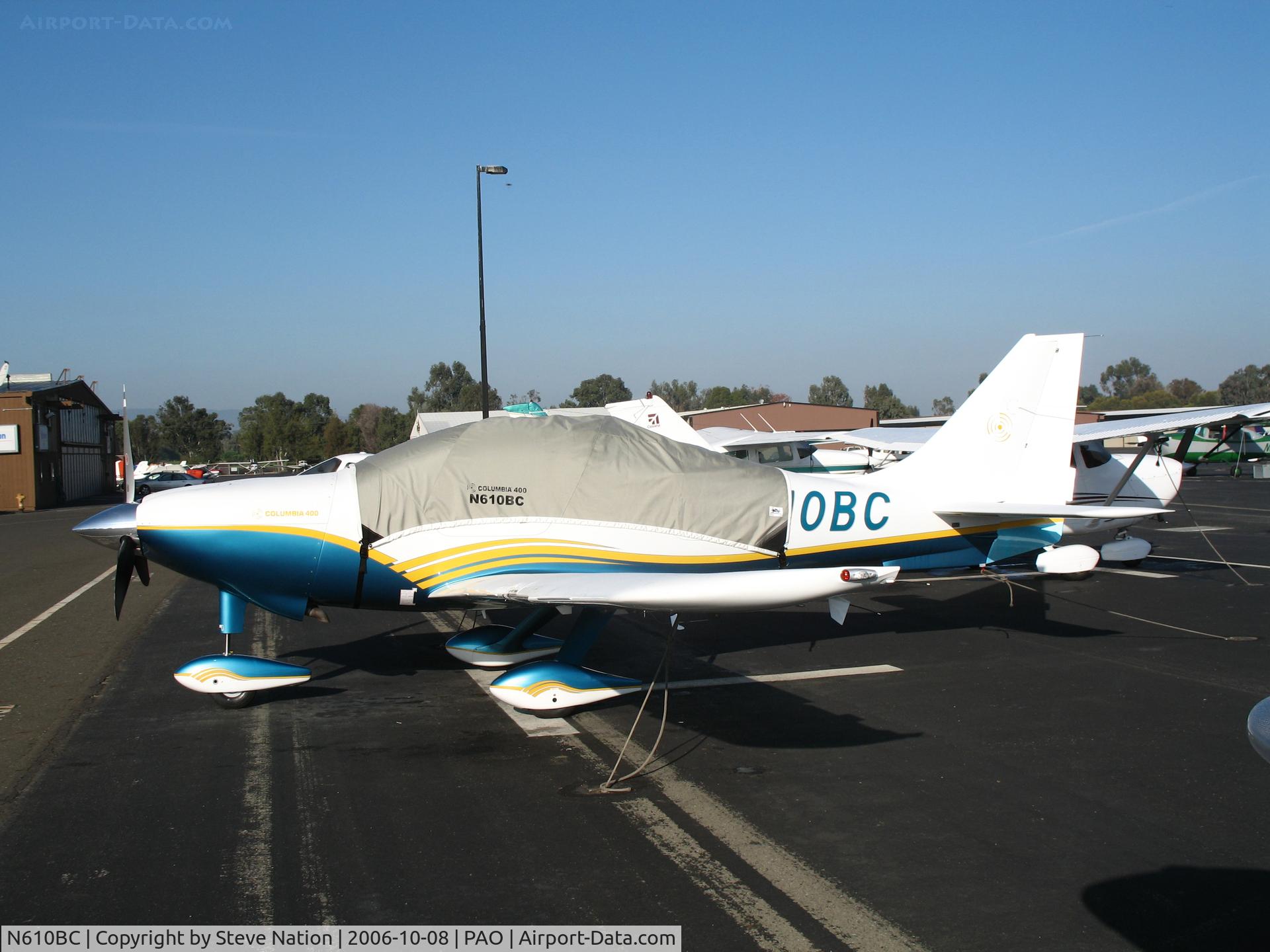 N610BC, 2006 Columbia Aircraft Mfg LC41-550FG C/N 41683, New 2006 Columnia Aircraft LC41-550FG with cockpit covered visting @ Palo Alto Airport, CA