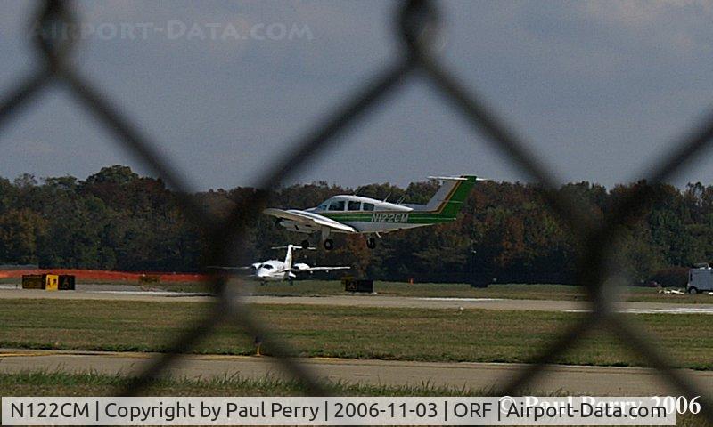 N122CM, 1978 Beech 76 Duchess C/N ME-45, Landing at Norfolk International