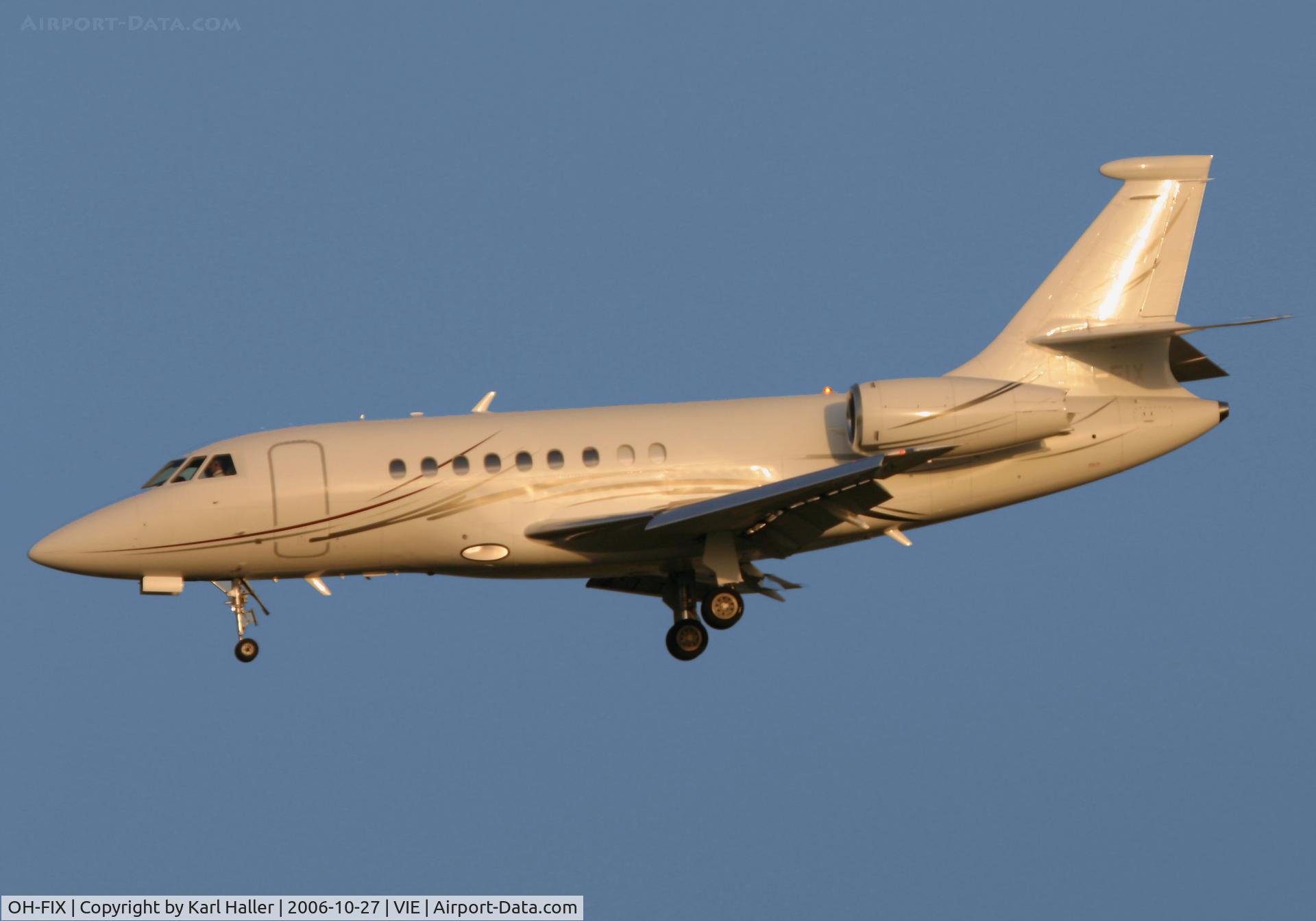 OH-FIX, 2002 Dassault Falcon 2000 C/N 179, first day in Vienna