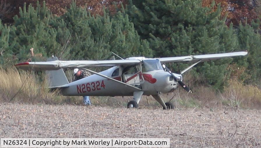 N26324, 1949 Luscombe 8F Silvaire C/N 6728, Crashed 11-5-2006 in 4300 Block Utah Rd, Franklin Co Ks.