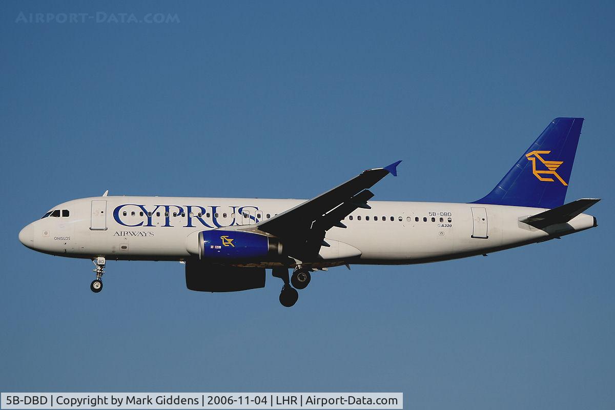 5B-DBD, 1992 Airbus A320-231 C/N 316, 5B-DBD Airbus A320-231 Cyprus Airways