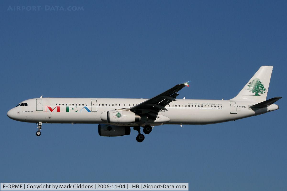 F-ORME, 2003 Airbus A321-231 C/N 1878, F-ORME Airbus A321-231 Middle East Airlines
